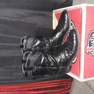 Justin Black Ostrich Boots